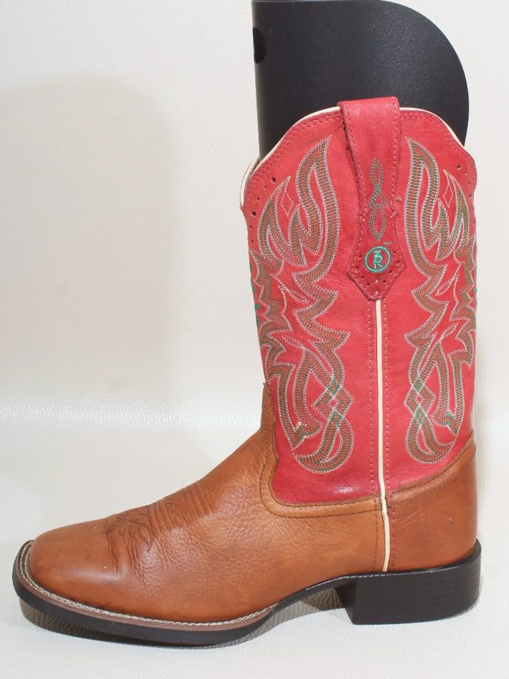 Womens Tony Lama Boots Size 8 B Brown Leather 3R Western Cowgirl Square Toe Boot - Picture 2 of 9